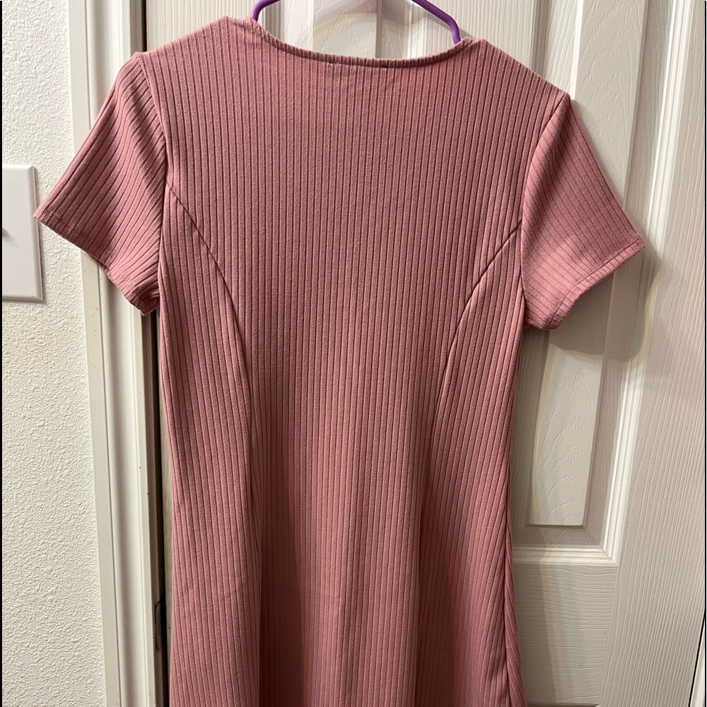 FOREVER 21 ribbed midi dresses - light pink